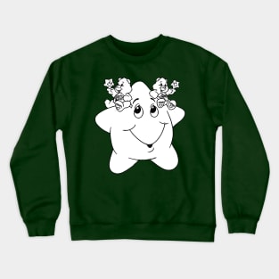 twin care bears sitting on a star Crewneck Sweatshirt